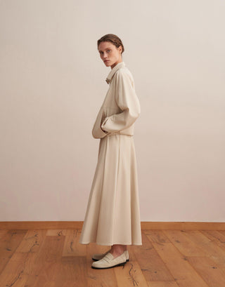 Technical Zip-Up Sweatshirt – Beige