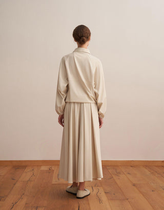 Technical Zip-Up Sweatshirt – Beige