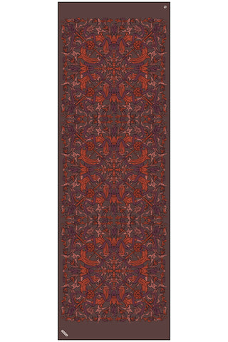 Poanes Baroque Ribbon Print Crepe Silk Shawl - Brown