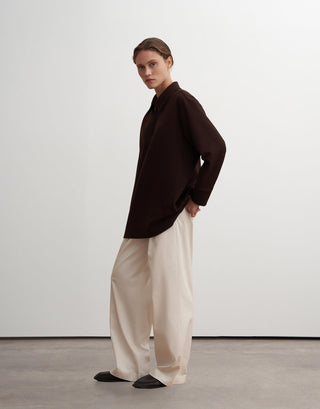 Half-Zip Polo Sweatshirt – Brown