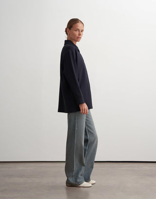 Half-Zip Polo Sweatshirt – Navy