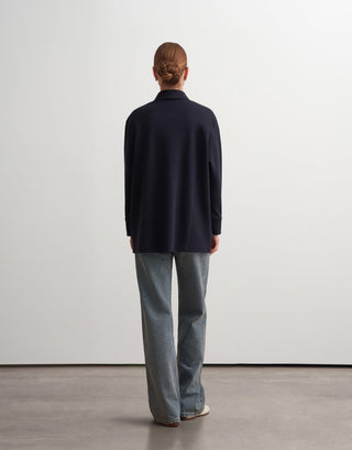 Half-Zip Polo Sweatshirt – Navy