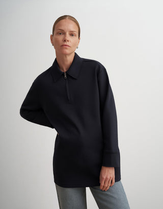 Half-Zip Polo Sweatshirt – Navy