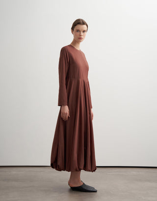 Balloon Skirt Technical Dress - Rose