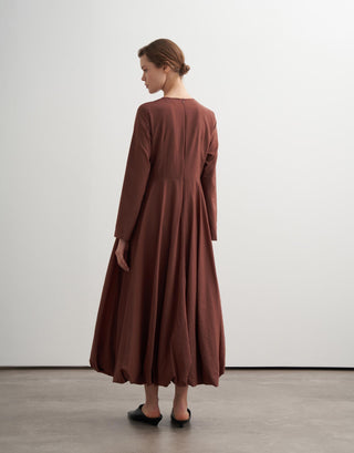 Balloon Skirt Technical Dress - Rose