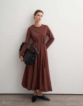 Balloon Skirt Technical Dress - Rose