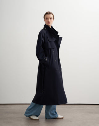 Trench Coat with Detachable Detail – Navy