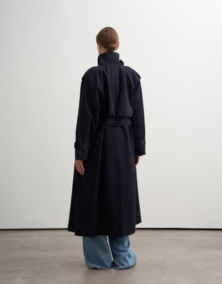 Trench Coat with Detachable Detail – Navy