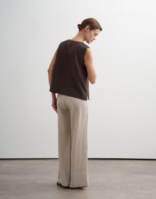 Linen Palazzo Trousers – Natural