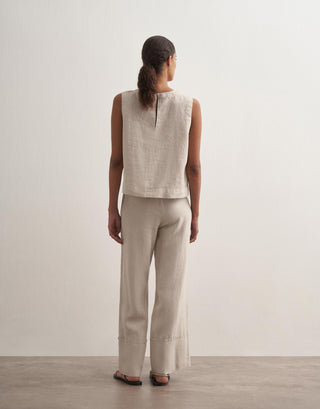 Linen Palazzo Trousers – Natural