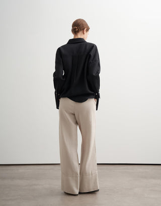 Linen Palazzo Trousers – Stone