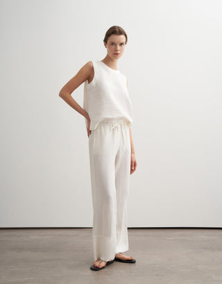 Linen Palazzo Trousers – Ecru