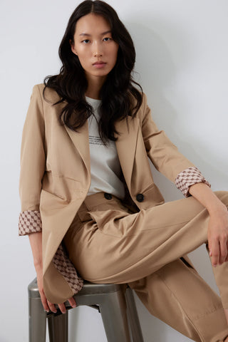 Inara Tailored Single-Button Blazer – Beige