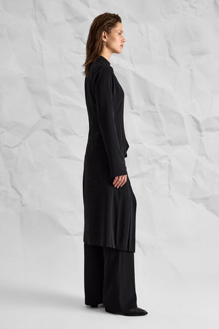 Majesté Atelier No. 03 Asymmetric Draped Tunic & Trouser Set - Black