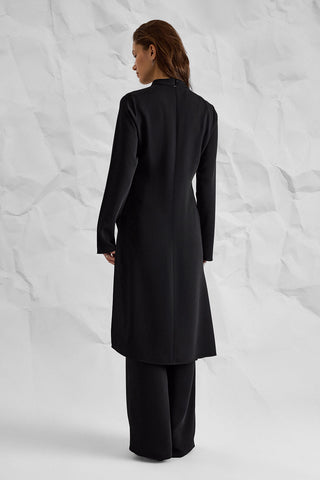 Majesté Atelier No. 03 Asymmetric Draped Tunic & Trouser Set - Black