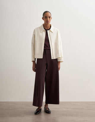 Pleated Wide-Leg Trousers – Bordeaux