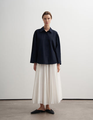 Textured Organic Cotton Shirt – Navy