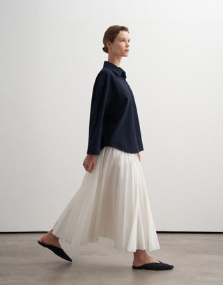 Textured Organic Cotton Shirt – Navy