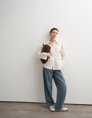 Textured Organic Cotton Shirt – Beige