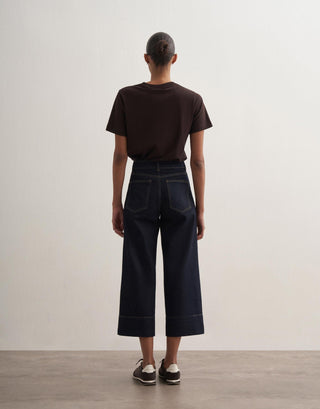 Wide-Leg Crop Jeans – Navy