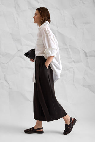 CARLISHE White Oversized Cotton Poplin Shirt
