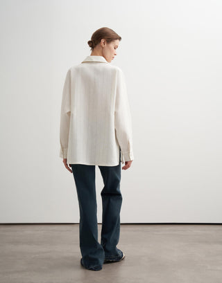 Striped Linen Shirt – Ecru