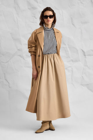 CAMIE Camel A-Line Maxi Skirt