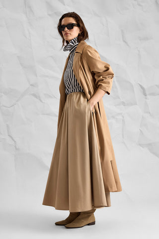 CAMIE Camel A-Line Maxi Skirt