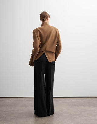Pleated Fluid Trousers – Black