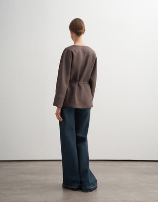 Linen Toggle Shirt Jacket - Cocoa