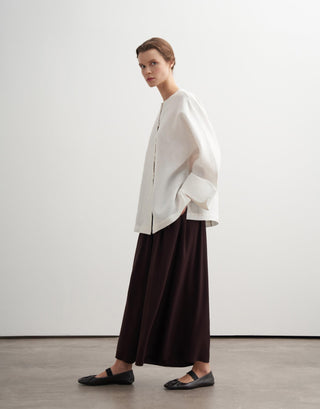 Linen Toggle Shirt Jacket - Ecru