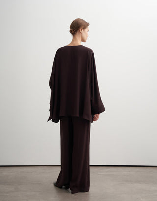 Asymmetric Draped Trousers – Brown