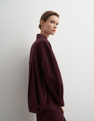 Balloon Sleeve Cotton Shirt – Plum