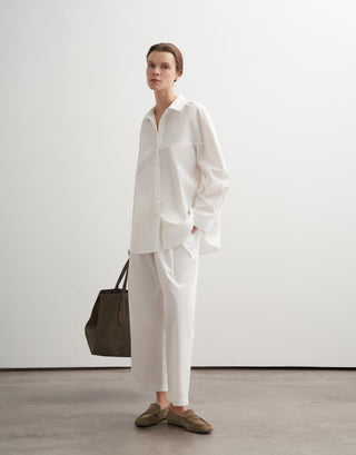 Balloon Sleeve Cotton Shirt – Ecru