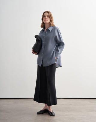 Linen Oversized Shirt – Blue