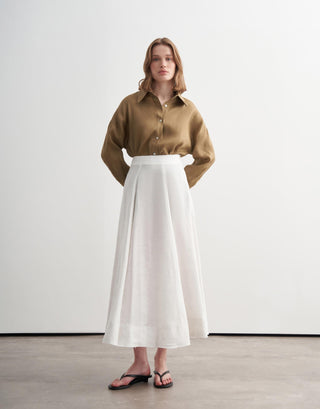 Linen Oversized Shirt – Camel