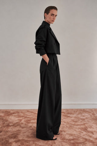 NOIR Wide-Leg Black Palazzo Trousers