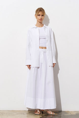 Noa Poplin Oversize Shirt - White