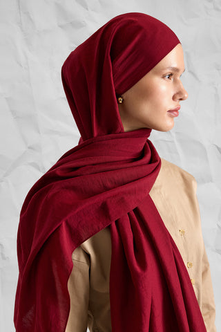 NOBLE TOUCH Cotton Shawl – Bordeaux