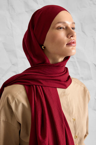 NOBLE TOUCH Cotton Shawl – Bordeaux