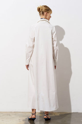 Poplin Shirt Maxi Dress – White