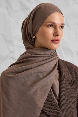 NOA SOFT Zigzag Pattern Shawl – Bitter Chocolate
