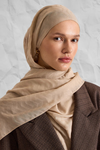 NOA SOFT Zigzag Pattern Shawl – Caramel