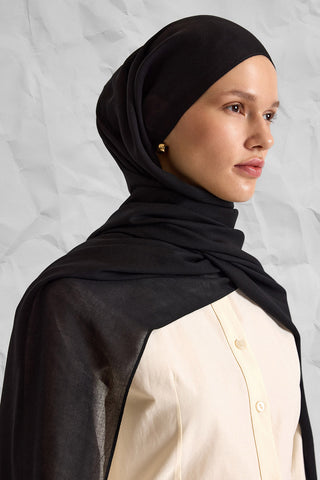 RAW Modal Silk Shawl – Black