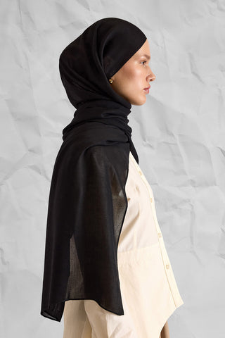 RAW Modal Silk Shawl – Black