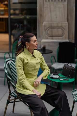 Meghan Light Green Poplin Shirt