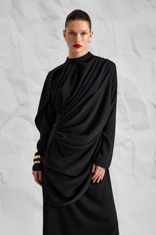 Majesté Atelier No. 08 Draped Maxi Dress - Black