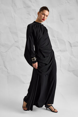 Majesté Atelier No. 08 Draped Maxi Dress - Black