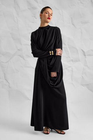 Majesté Atelier No. 08 Draped Maxi Dress - Black
