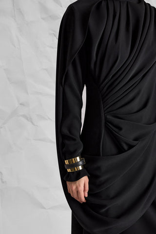 Majesté Atelier No. 08 Draped Maxi Dress - Black